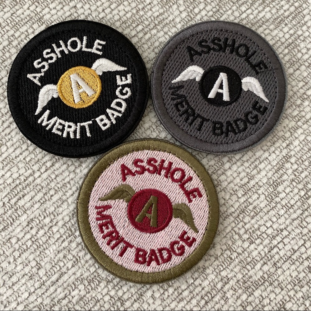 FLAPI 3 pcz As**ole Merit Tactical Funny Patch